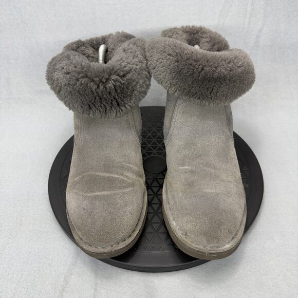 Ugg Naiyah Lace Back Genuine Shearling Boot Gray Suede Womens Size 8 - Picture 4 of 6
